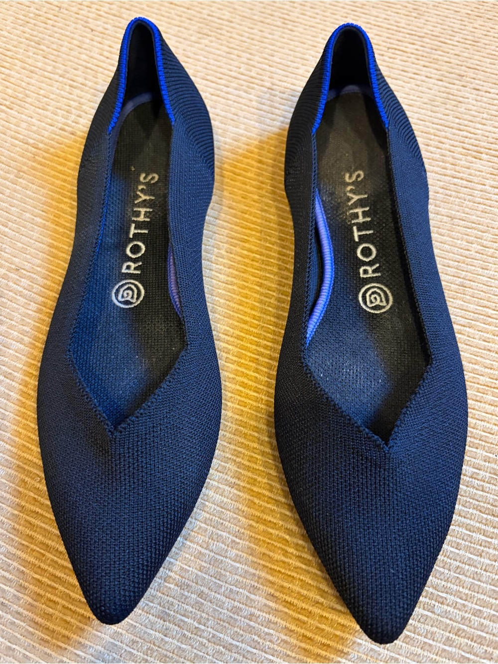 Rothy's Pointed Toe Classic Black Flats